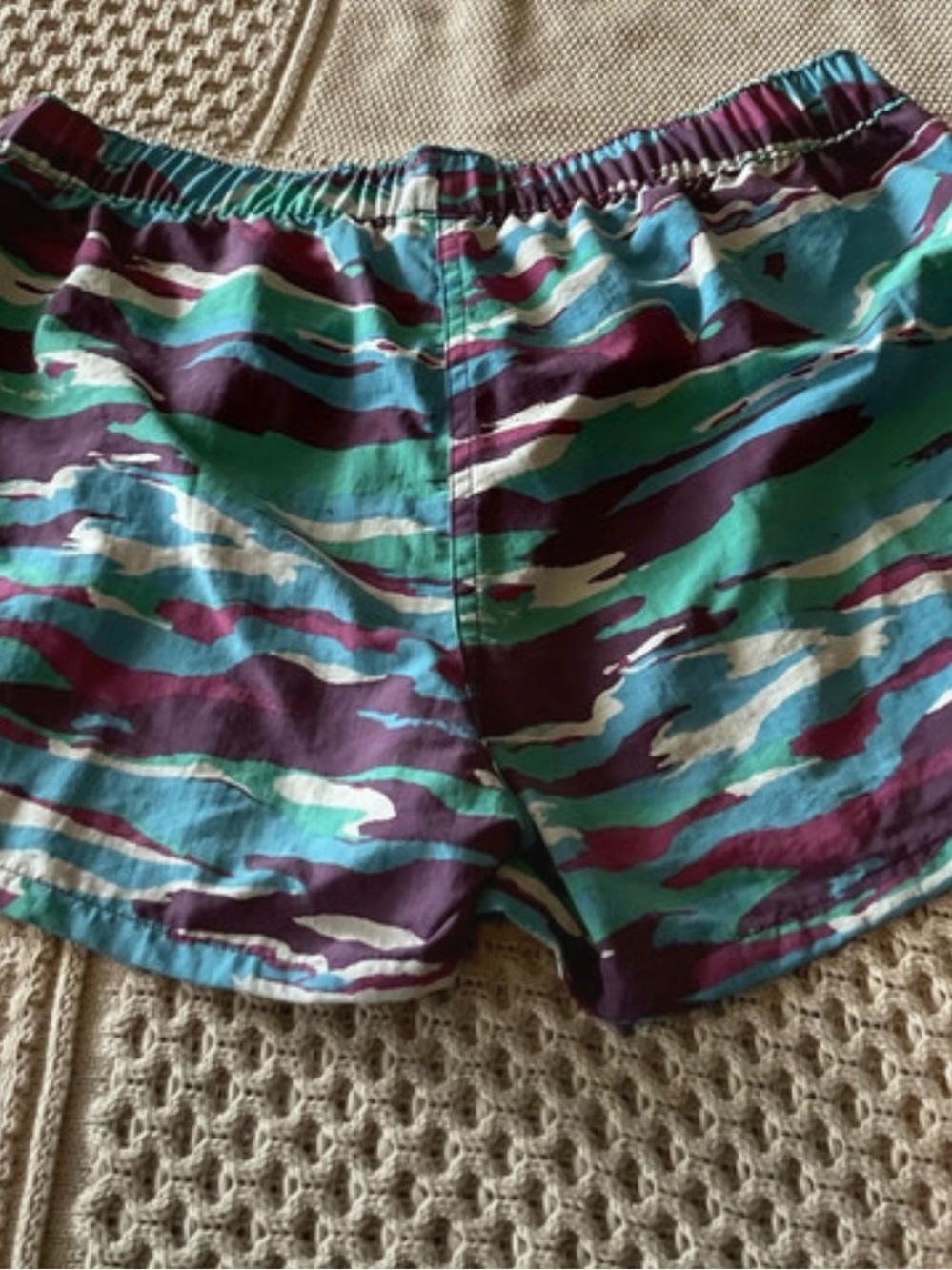 Patagonia Teal, Aqua & Purple Patterned Swim Trunks - Picture 5 of 5